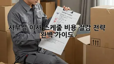 사무실 이사 스케줄: 비용 절감 전략 완벽 가이드