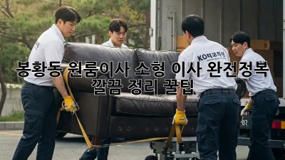 봉황동 원룸이사🚚 소형 이사 완전정복! 깔끔 정리 꿀팁🍯